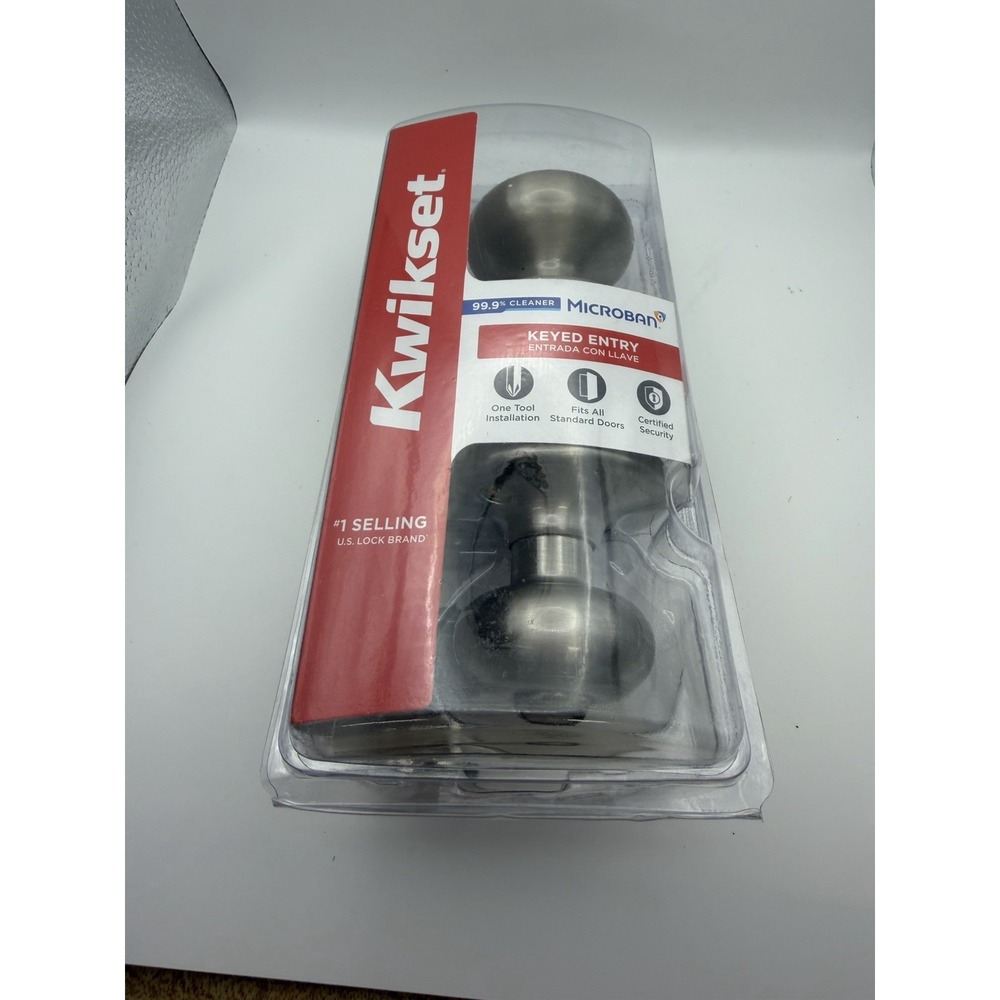 Kwikset 400T 15 CP Keyed Entry Lockset Satin Nickel Microban 94002-820